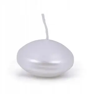 Floating tealight candle Donau Home 48×28 mm — 12 pcs, pearl white