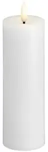 LED pillar candle Usorteret Moods & More MM, Silk finish, Melted top, Classic white, 49×150 mm
