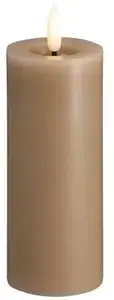 LED pillar candle Usorteret Moods & More MM, Silk finish, Melted top, Sand color, 49×125 mm