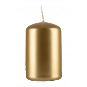 Cylinder Advent Candle Donau Home 50×80 mm, set of 4, lacquered gold