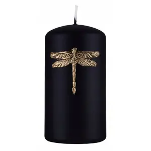 Candle pillar Donau Home dragonfly 70×130 mm black