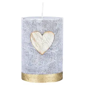 Candle pillar Donau Home Golden Heart 70×100 mm, graphite