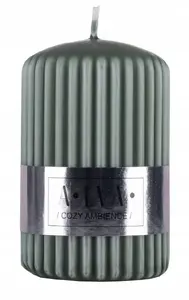 Pillar Candle Donau Home Alva, ribbed, 60×90 mm, green