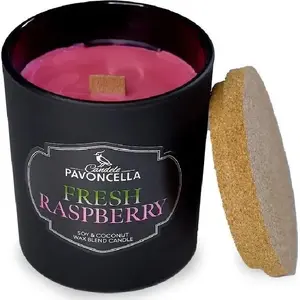Соевая ароматическая свеча Continental Fresh Raspberry чёрная 135 г