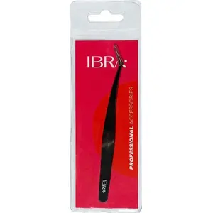 Tweezers for eyelash extensions Ibra model F, stainless steel precision tip