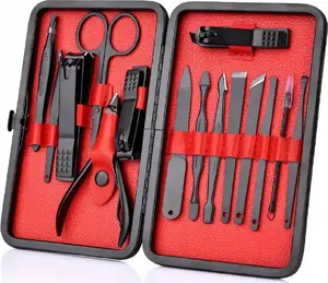 Manicure and Pedicure Tool Kit LEANToys 16-piece set — clippers, cuticle nippers, files