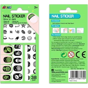 Nail stickers AVENIR Glow — Cosmos design, set of 38 pieces