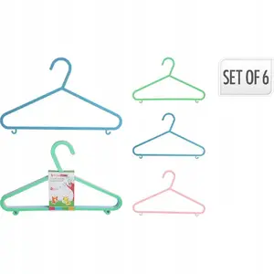 Bērnu drēbju pakaramie Storage Solutions komplekts 6 gab., 29 x 17 cm — plastmasas pakaramie