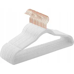 Velvet Clothes Hangers LEOBERT CRF026W01 — white, set of 20
