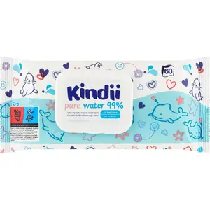 Salvetes Kindii KINDII-CHUSTECZKI A 60 gab Pure Water 99% — bērnu tīrīšanas salvetes