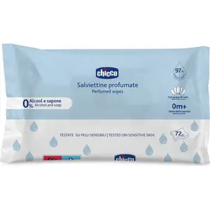 Mitrās salvetes CHICCO ar aromātu 72 gab. — bērnu tīrīšanas salvetes