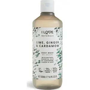 Гель для душа I love Naturals веганский Lime Ginger & Cardamom 500 мл — для всех типов кожи