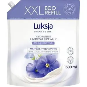 Liquid Hand Soap refill LUKSJA Creamy & Soft Flax and Rice Milk 1500 ml