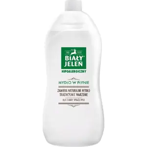 Šķidrā ziepes Biały Jeleń 1000 ml (1 l) — maiga tīrīšana, papildināšanas pudele