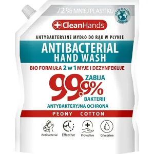 Šķidras antibakteriālas roku ziepes Chemia CLEAN HANDS BIO 99,9% Peony & Cotton 1000 ml