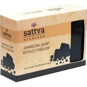 Body soap Sattva Charcoal 125 g — natural cleansing bar with activated charcoal