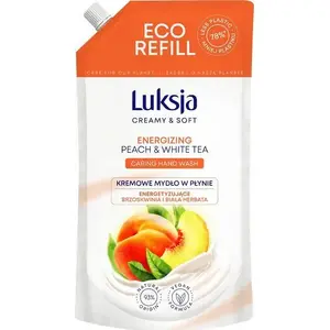 Жидкое крем-мыло LUKSJA Creamy & Soft Персик и Белый чай 900 мл (заправка)