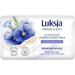 Bar soap Sarantis Luksja Creamy & Soft with Flax & Rice Milk 90 g