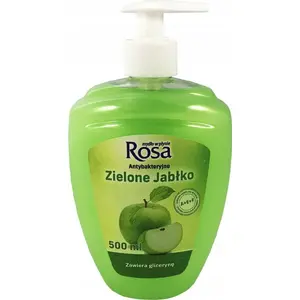 Liquid antibacterial soap ROSA Rosa with pump 500 ml — green apple scent