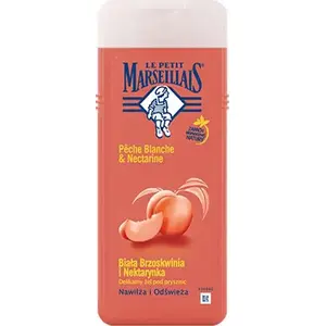 Dušas želeja Le Petit Marseillais Persiks 400 ml, maiga attīrīšana un smarža