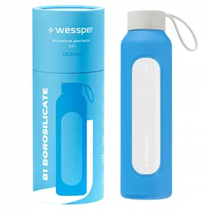 Glass Bottle wessper B1 Borosilicate 500 ml Ocean – reusable drinking bottle