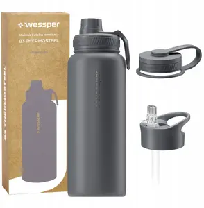 Termos pudele wessper B3 THERMOSTEEL 1000 ml — divsienu vakuuma nerūsējošā tērauda