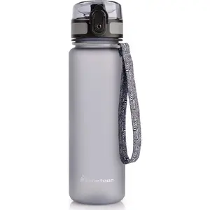 Sporta pudele Meteor 1000 ml ar sietiņu, pelēka