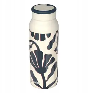 Stainless steel sport bottle QUOKKA Echo* 690 ml with silicone handle (Abstract Leaves)