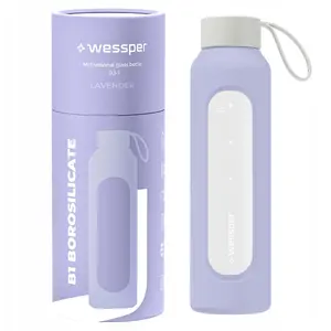 Стеклянная бутылка wessper B1 боросиликатная 500 мл лавандовый — для питья