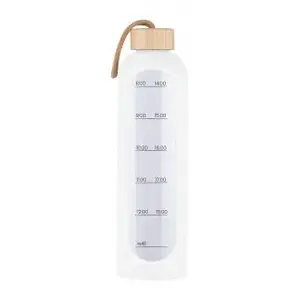Stikla pudele KiCA Hydro Glass 1000 ml — balta, tilpums 1 l, atkārtoti lietojama dzeramā pudele