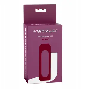 Silikona pārvalks wessper WE260 500 ml borosilikāta Ruby — aizsargpārklājums