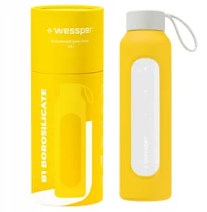 Стеклянная бутылка wessper B1 Borosilicate 500 мл Sun — дорожная питьевая бутылка, устойчива к температурам