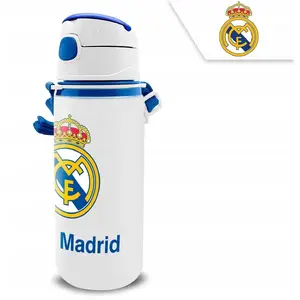 Детская алюминиевая бутылка с носиком KIDS 600 мл – дизайн Real Madrid