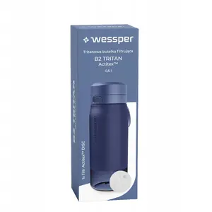 Sporta pudele wessper WES273-500-BL_K 500 ml Tritan ar Actitex™ filtru, zila