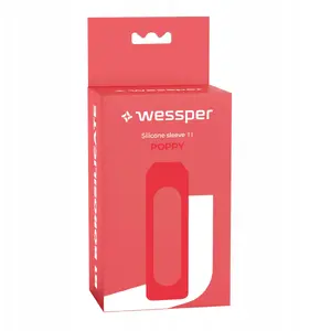 Silikona pārvalks Wessper WE260 1000 ml — borosilikāts B1, krāsa Poppy
