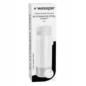 Sporta pudele wessper WES276-700 700 ml no nerūsējošā tērauda ar Actitex™ filtru, balta