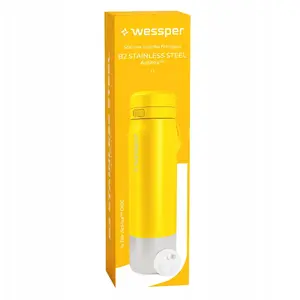 Sporta pudele wessper WES276-1000-YL_K nerūsējošais tērauds 1000 ml ar Actitex™ filtru, dzeltena