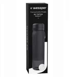 wessper sport water bottle WES273-1000-BK_K Tritan 1000 ml with Actitex™ filter, black