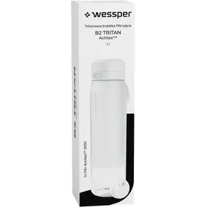 Sport water bottle wessper WES273-1000-WH_K 1000 ml Tritan with Actitex filter, white