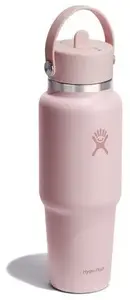 Sporta pudele Hydro Flask 32oz WideFlex Straw Travel Bottle Trillium, 946 ml, plata padeve, vāciņš ar salmiņu