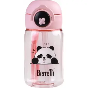 Bērnu sporta pudele ION8 BR-0237 360 ml — pandiņas dizains, rozā