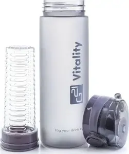 Sporta pudele G21 ar sietiņu 600 ml, pelēka