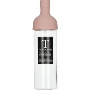 HARIO Filter-In tējas pudele 750 ml — iebūvēts smalks sieta filtrs, pūderaini rozā