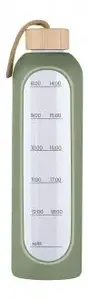 Stikla pudele KRUPS Hydro Glass 1000 ml – olīvu krāsa, 1 l tilpums, sporta stikla pudele