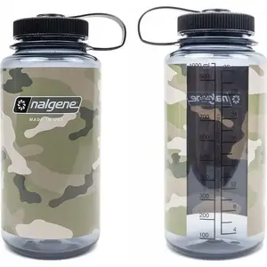 Wide-Mouth Water Bottle nalgene 1 L Gray/Black – durable BPA-free drinking bottle