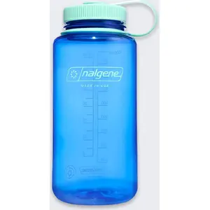 Pudele nalgene ar plašu muti WM 1 L Blue — 1 l ietilpība, plaša mutes atvere, atkārtoti lietojama