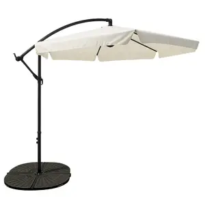 Extralink Black Forest Garden Umbrella with Side Panels, Large 3m Beige Cantilever Cantilever patio umbrella Hexagon Beige, Black