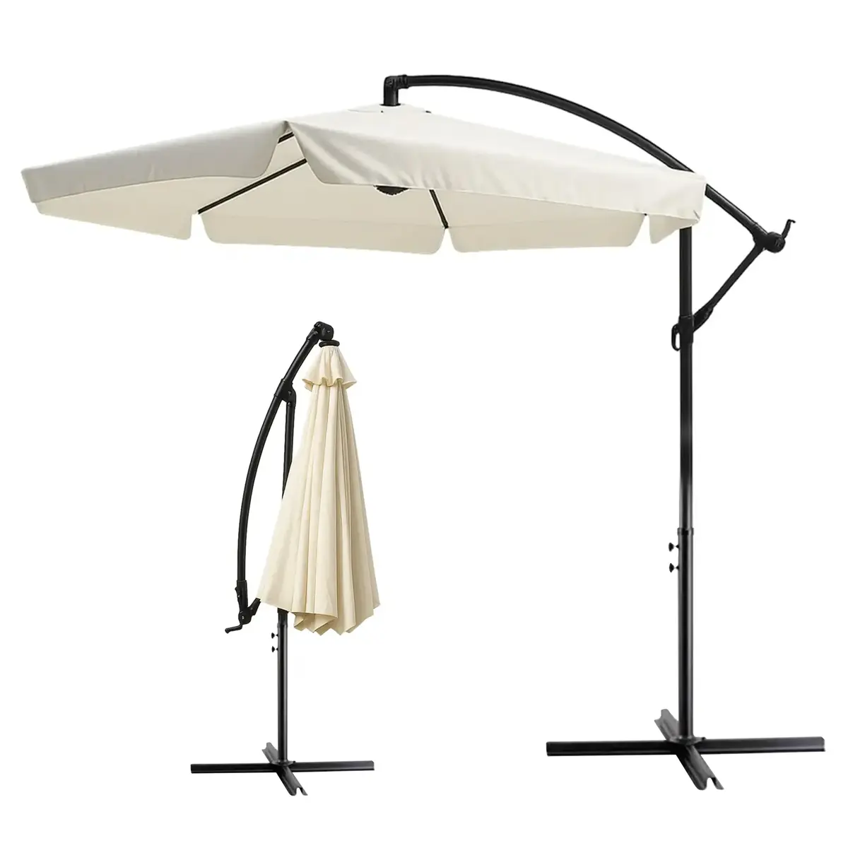 Extralink Black Forest Garden Umbrella with Side Panels, Large 3m Beige Cantilever BLACK FOREST GARDEN UMBRELLA WITH SIDE PANELS, LARGE 3M BEIG Photo 6