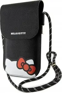 Rokassoma Sourcing Hello Kitty HKOWBPSCKEK melna āda ar slēpjamu kaķīša auklu