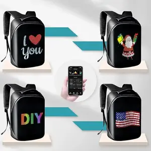 Gaismojošs mugursoma ar LED ekrānu Elior DH Style Led Backpack LE — apgaismojams skolas un pilsētas mugursoma